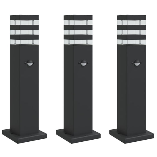 Āra Zemes Lampas , Melns, 3 Gb., , Alumīnijs 50 Cm