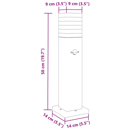 Āra Zemes Lampas , Melns, 3 Gb., , Alumīnijs 50 Cm