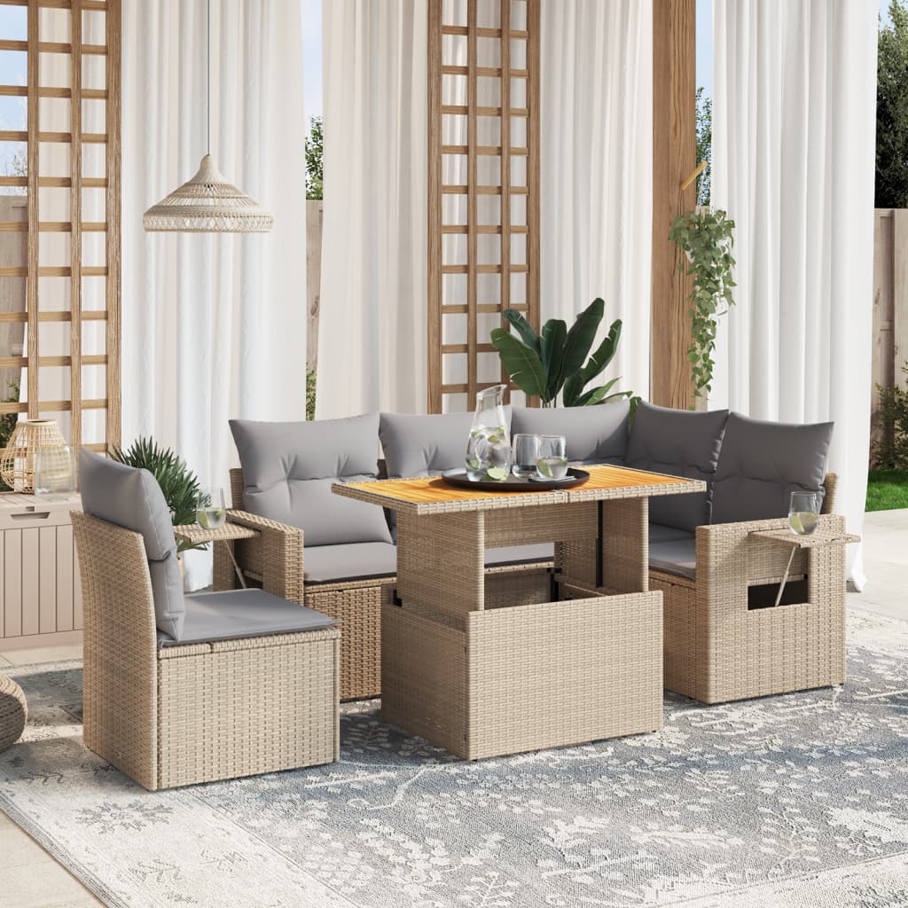 6-Daļīgs Dārza Dīvāna Komplekts Ar Matračiem, Pelēks Pe Pinums
