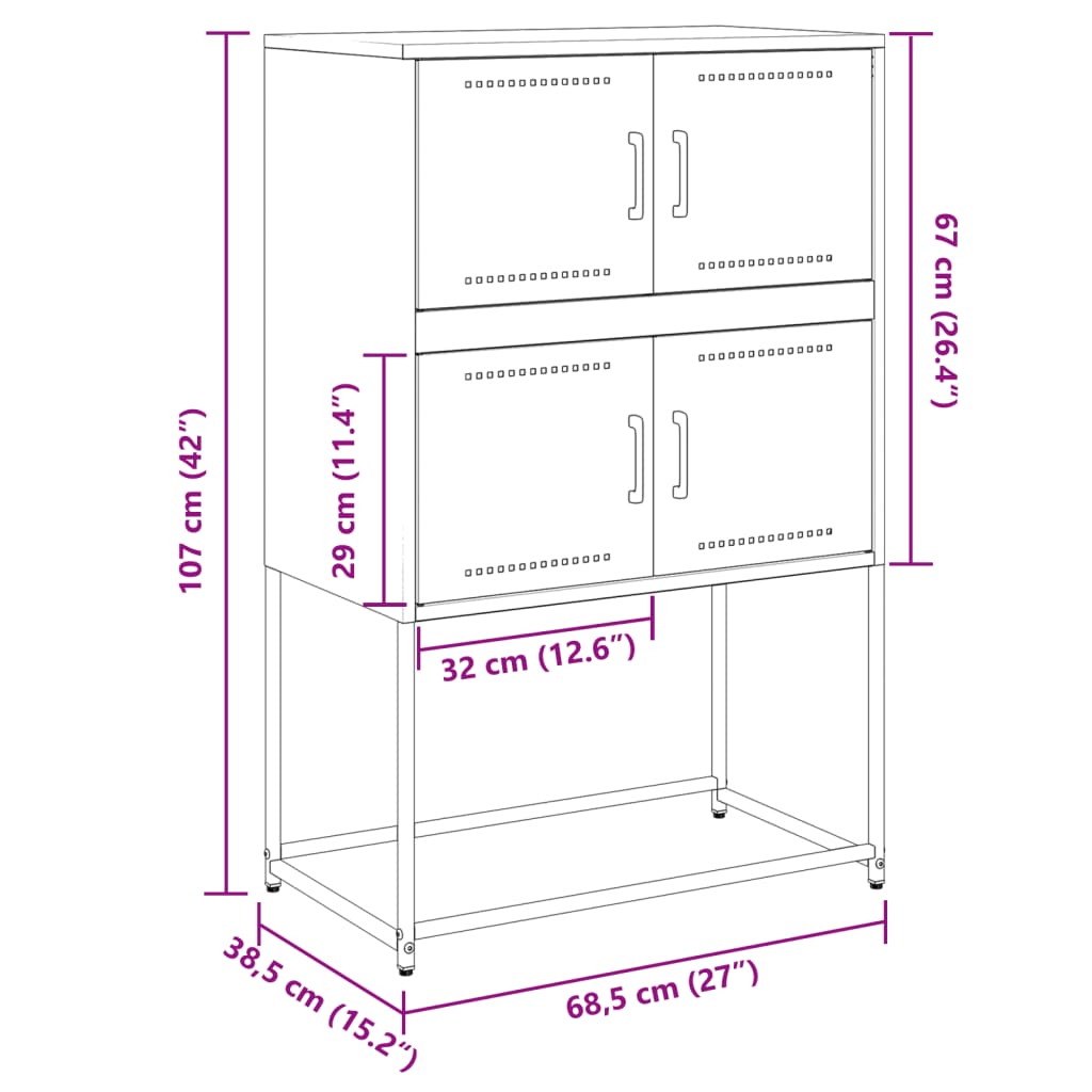 Kumode, Sinepju , 68,5X38,5X107 Cm, Tērauds