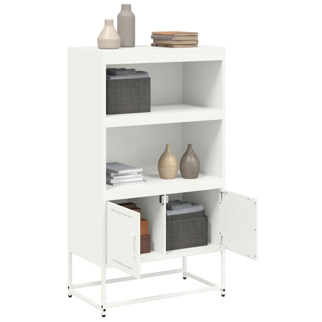 Augstais Skapītis, Balts, 68,5X38,5X123,5 Cm, Tērauds
