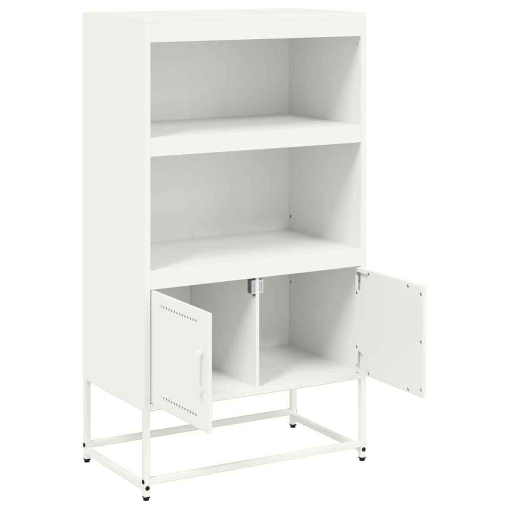 Augstais Skapītis, Balts, 68,5X38,5X123,5 Cm, Tērauds