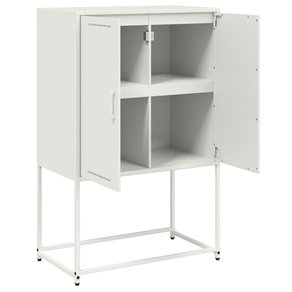 Augstais Skapītis, Balts, 68,5X38,5X107 Cm, Tērauds