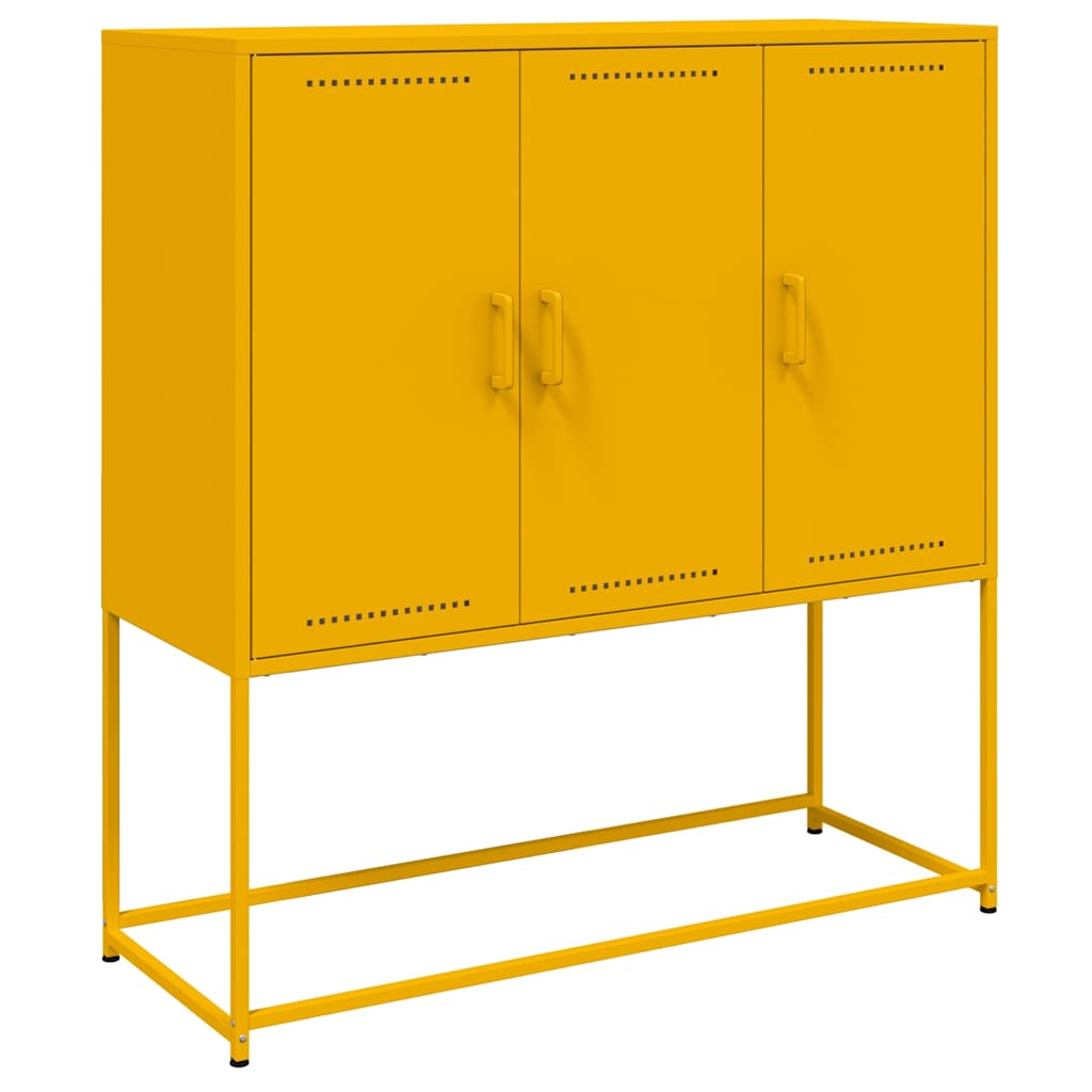 Augstais Skapītis, Sinepju Dzeltens, 100,5X39X107 Cm, Tērauds