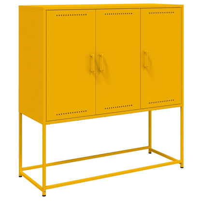 Augstais Skapītis, Sinepju Dzeltens, 100,5X39X107 Cm, Tērauds