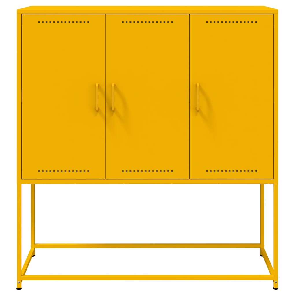 Augstais Skapītis, Sinepju Dzeltens, 100,5X39X107 Cm, Tērauds