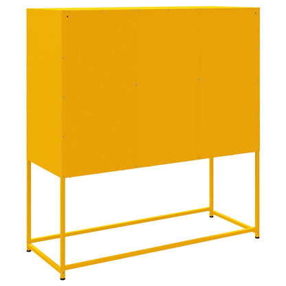 Augstais Skapītis, Sinepju Dzeltens, 100,5X39X107 Cm, Tērauds