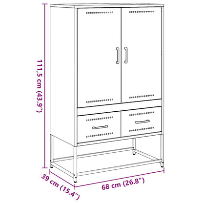 Augstais Skapītis Pelēks 68X39X111,5 Cm, Tērauds