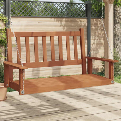 Dārza Šūpoļu Krēsls, Ar Metāla Ķēdēm, Brūns Egles Masīvkoks
