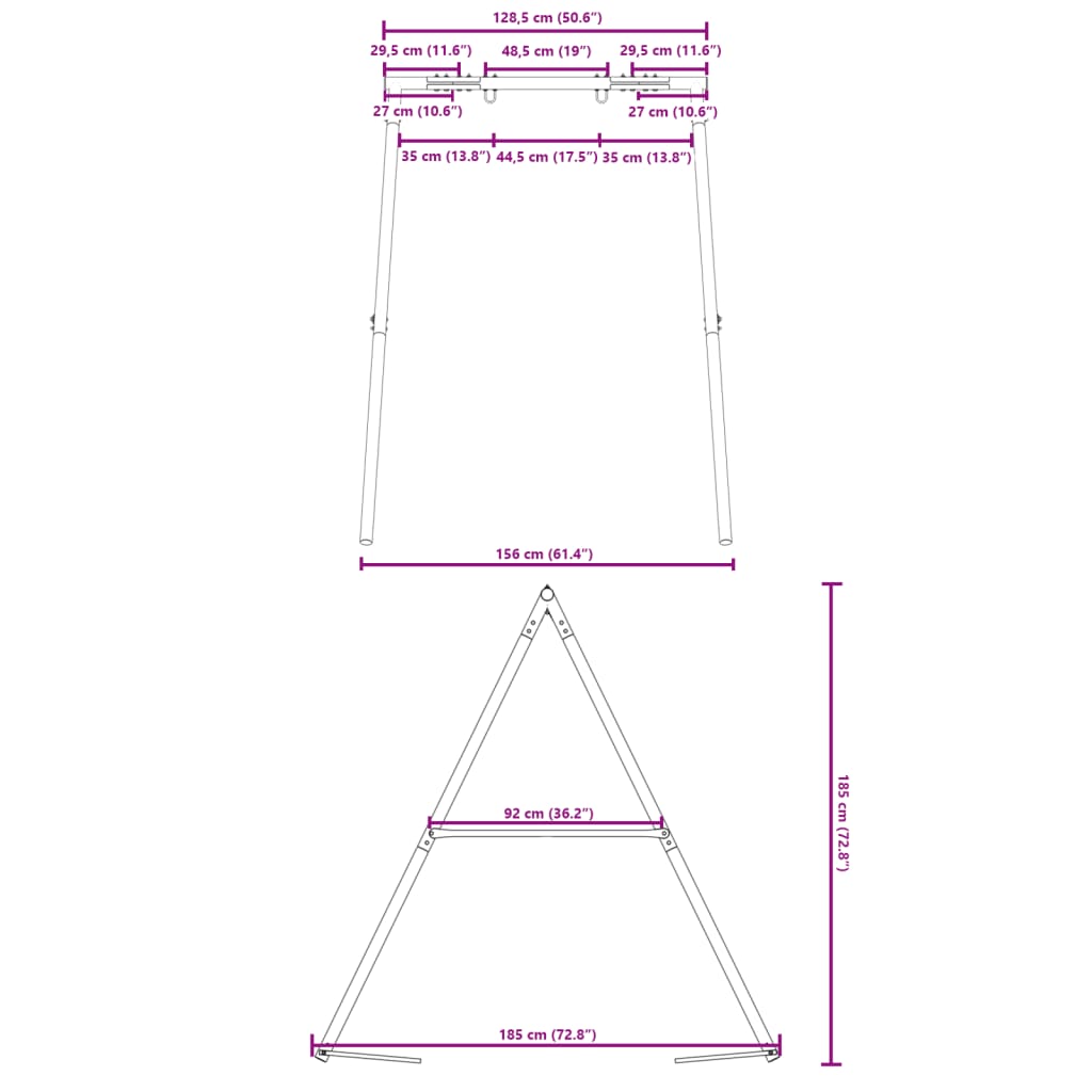 Šūpoļu Rāmis Platums 156 X Augstums 185 Cm