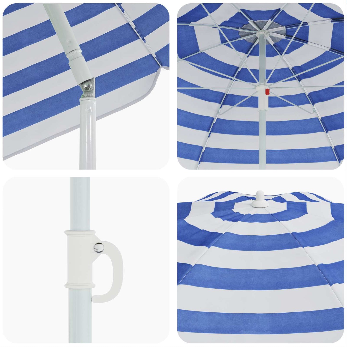 Dārza Parasols 170T Poliesters Zila Un Balta