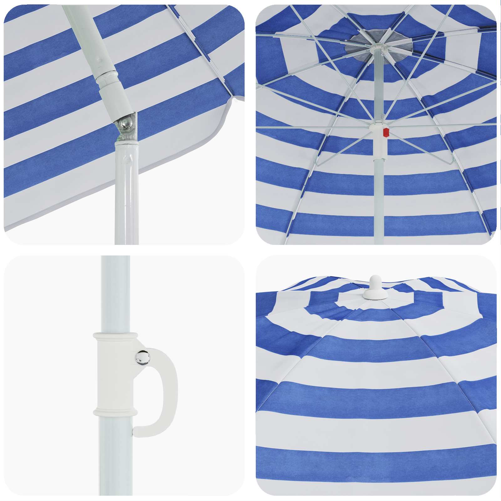 Dārza Parasols 170T Poliesters Zila Un Balta