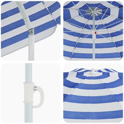 Dārza Parasols 170T Poliesters Zila Un Balta