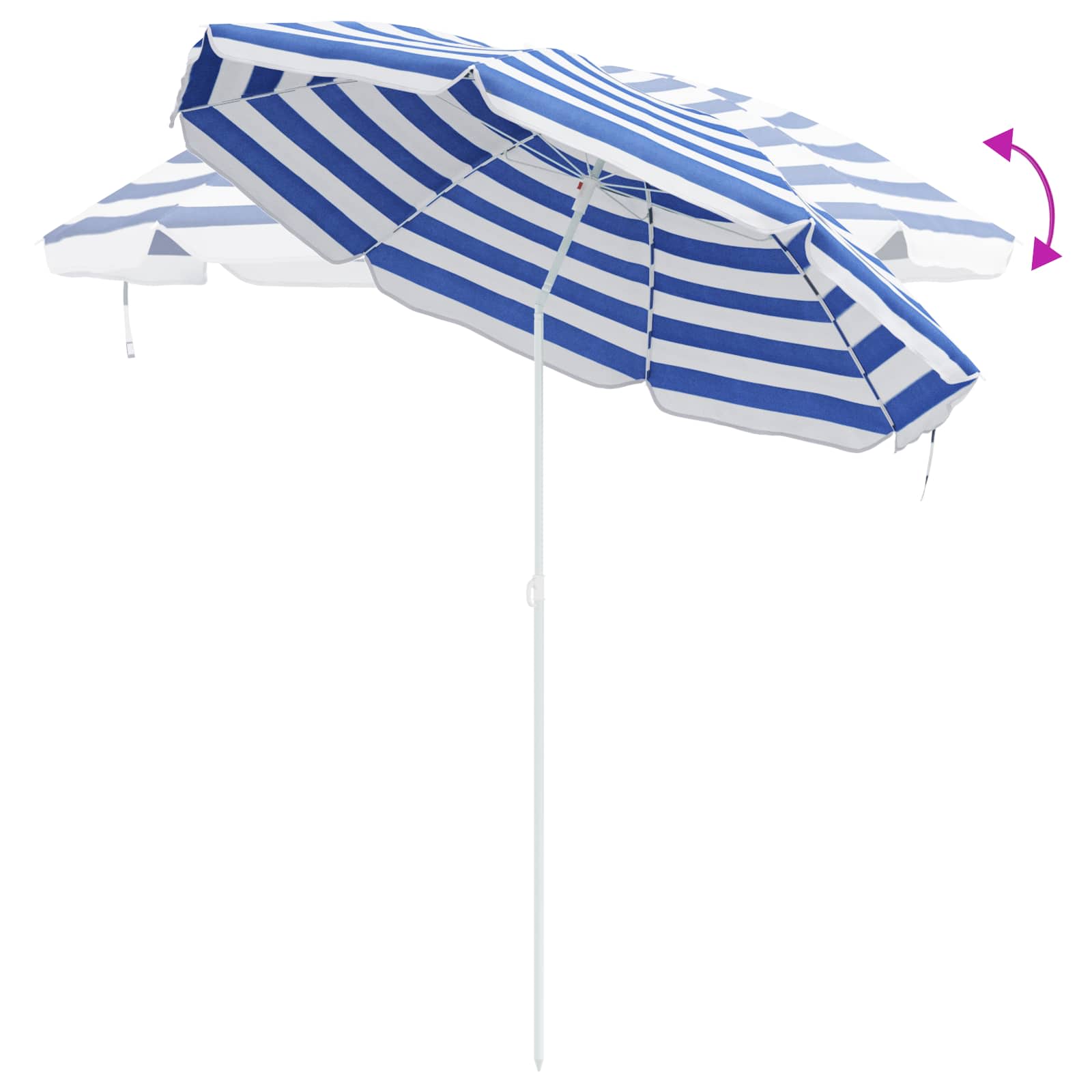 Dārza Parasols 170T Poliesters Zila Un Balta