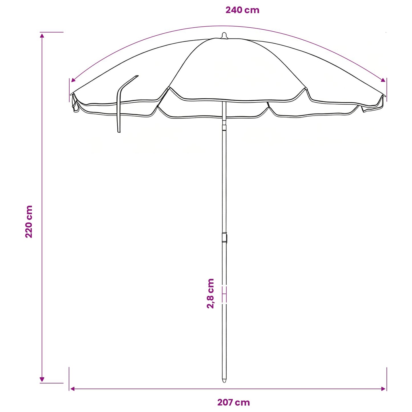 Dārza Parasols 170T Poliesters