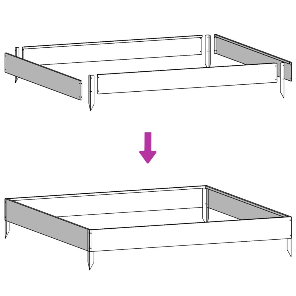 Augstā Puķu Kaste, Melna, 100X100X18,5 Cm, Tērauds