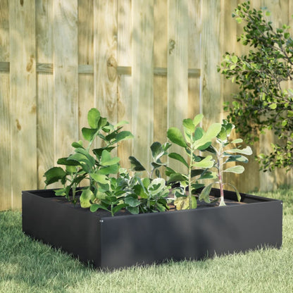 Augstā Puķu Kaste, Melna, 100X100X18,5 Cm, Tērauds