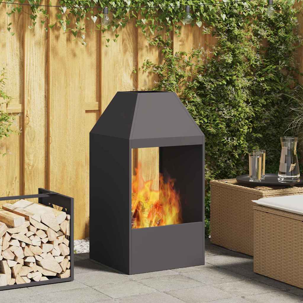 Uguns Bļoda Melns 50 X 50 X 100 Cm Novecināts Tērauds
