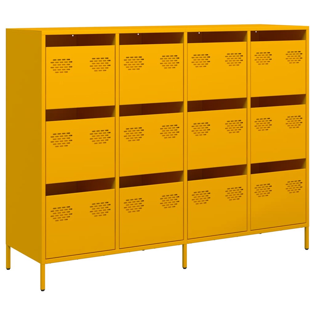 Kumode Sinepju Dzeltena 135X39X103,5 Cm Auksti Velmēts Tērauds