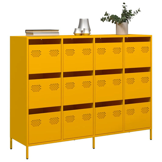 Kumode Sinepju Dzeltena 135X39X103,5 Cm Auksti Velmēts Tērauds