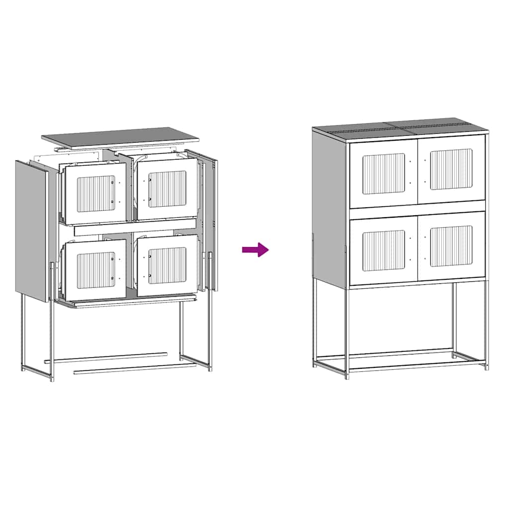 Highboard Black Tērauds