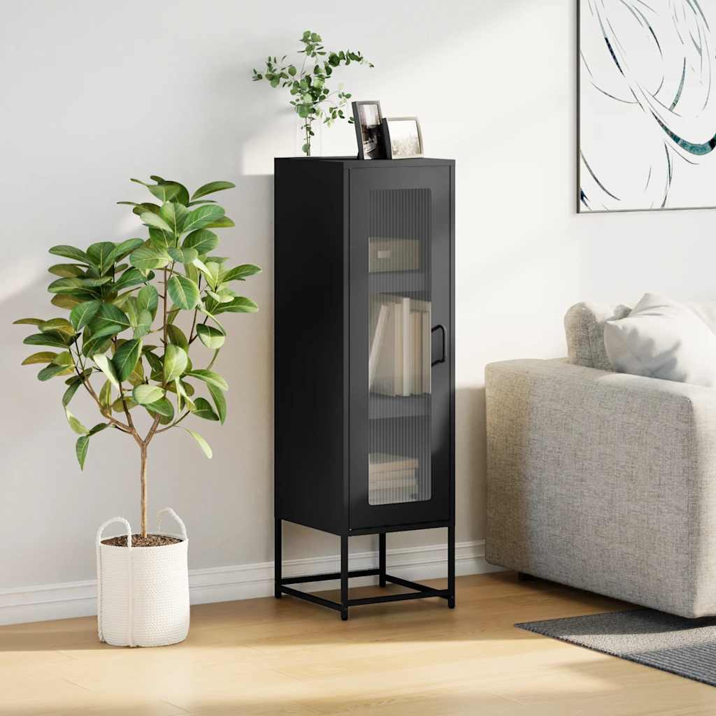 Highboard Black 36X39X123 Cm Auksti Velmēts Tērauds