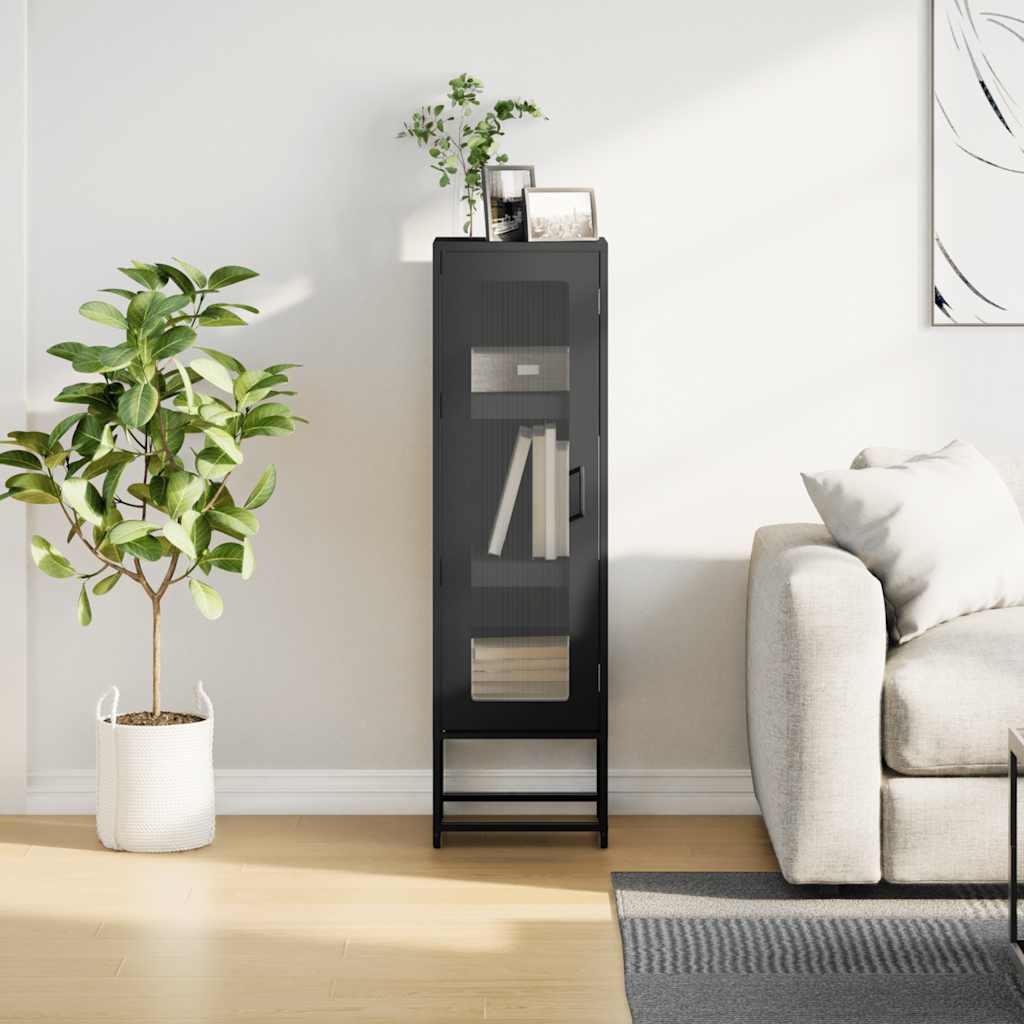 Highboard Black 36X39X123 Cm Auksti Velmēts Tērauds
