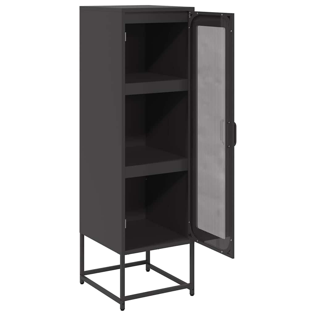 Highboard Black 36X39X123 Cm Auksti Velmēts Tērauds