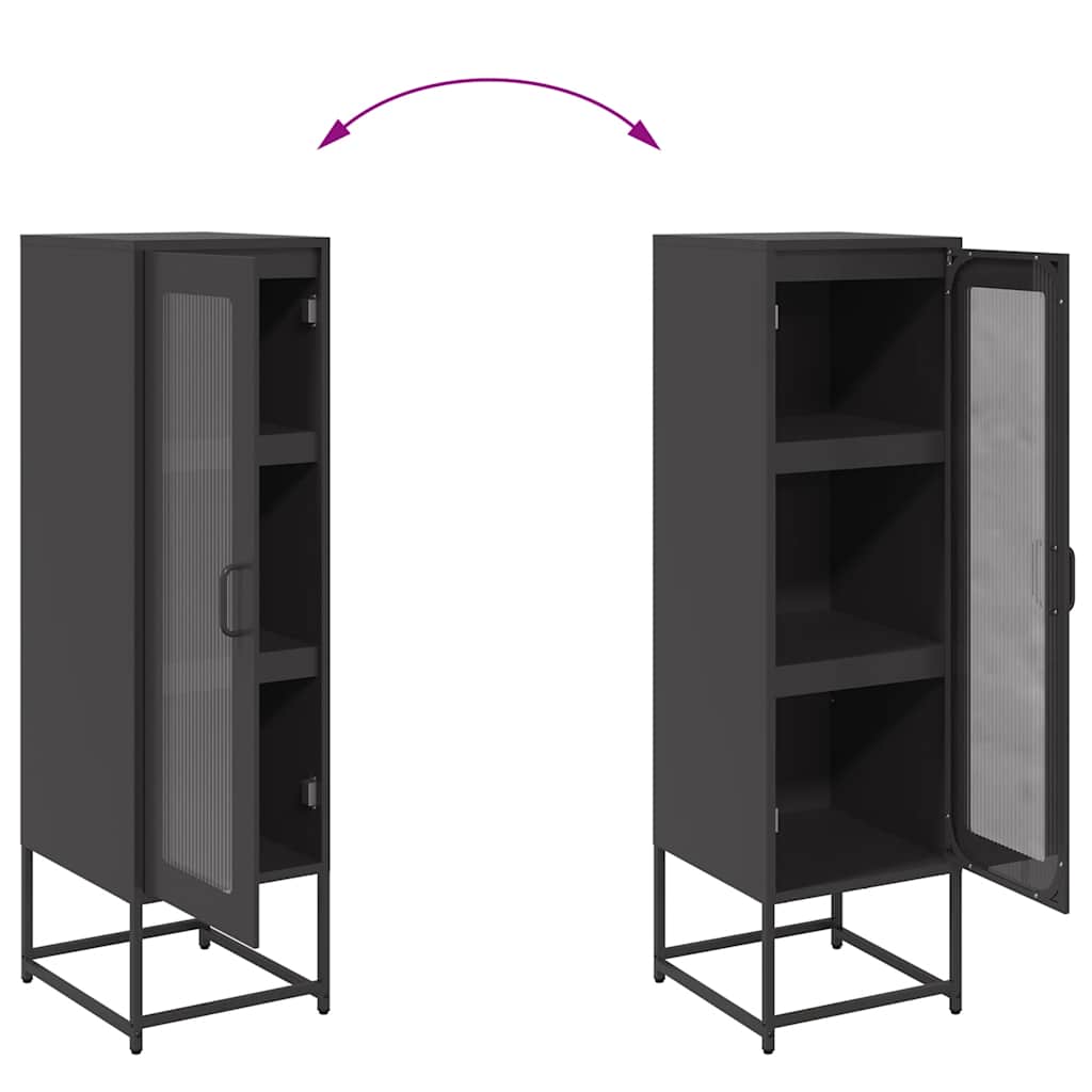 Highboard Black 36X39X123 Cm Auksti Velmēts Tērauds