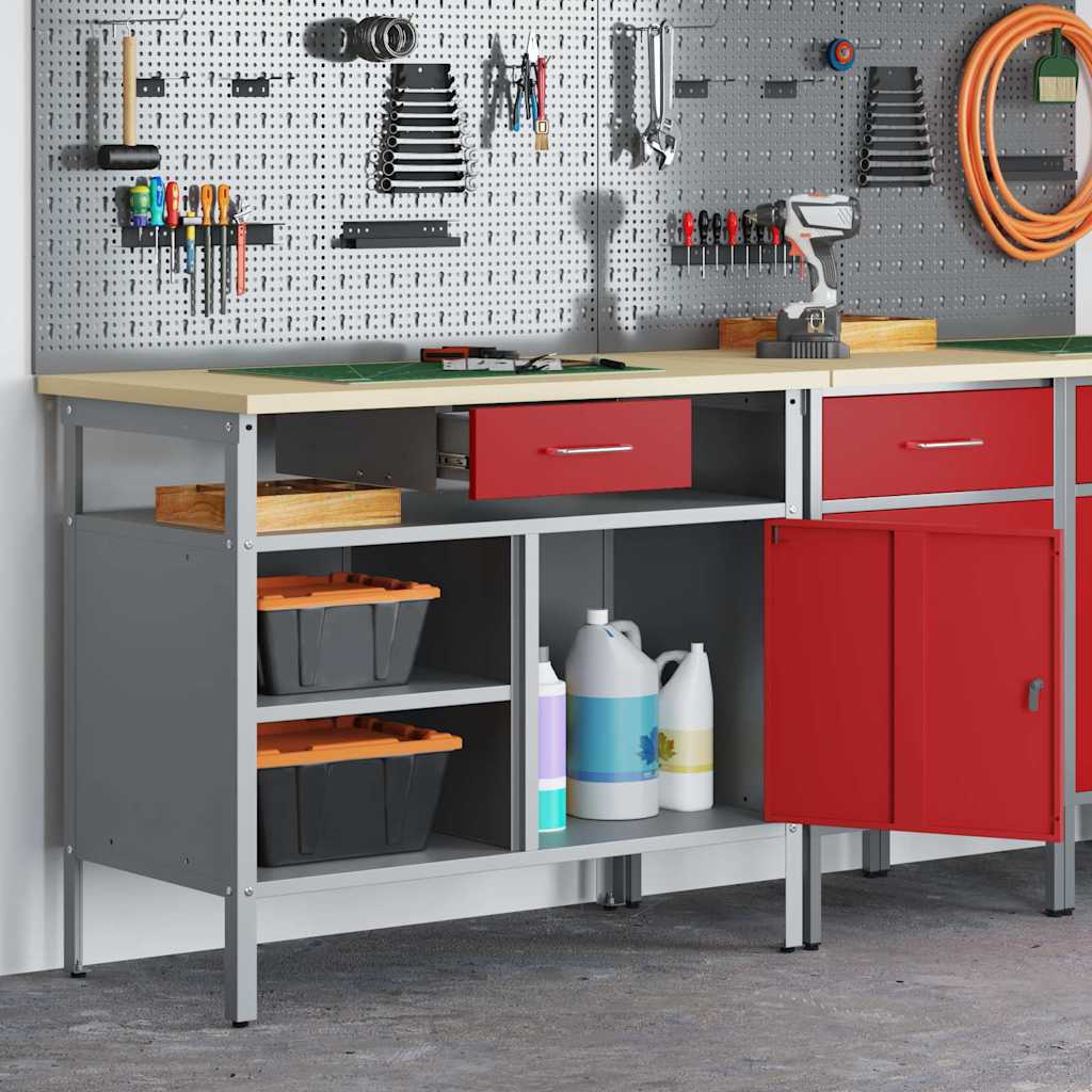 Darbagalds Ar Atvilktni Sarkans Un Pelēks 100 X 55 X 85 Cm