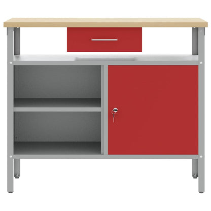 Darbagalds Ar Atvilktni Sarkans Un Pelēks 100 X 55 X 85 Cm