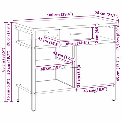 Darbagalds Ar Atvilktni Sarkans Un Pelēks 100 X 55 X 85 Cm
