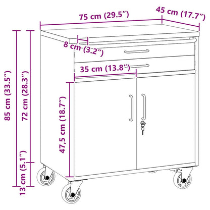 Riteņu Darbnīcas Rati Sarkans Un Pelēks 75 X 45 X 85 Cm