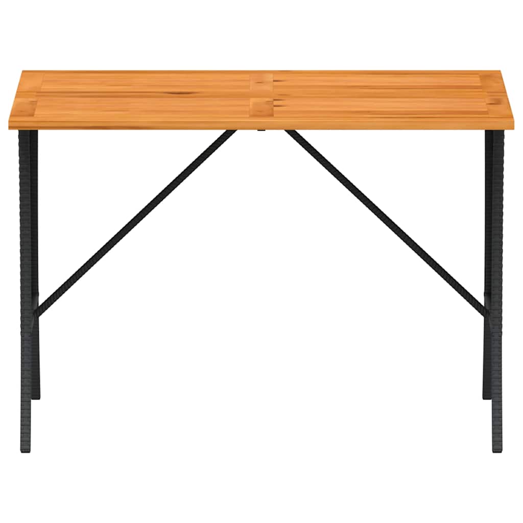 Dārza Galds Ar Akācijas Koka Virsmu Melns 105X75X72 Cm