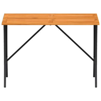 Dārza Galds Ar Akācijas Koka Virsmu Melns 105X75X72 Cm