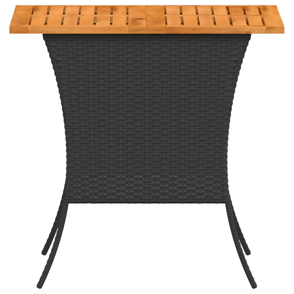Dārza Galds Ar Akācijas Koka Virsmu Melns 105X75X72 Cm