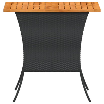 Dārza Galds Ar Akācijas Koka Virsmu Melns 105X75X72 Cm
