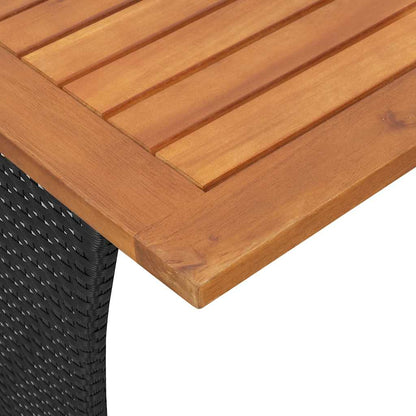 Dārza Galds Ar Akācijas Koka Virsmu Melns 105X75X72 Cm