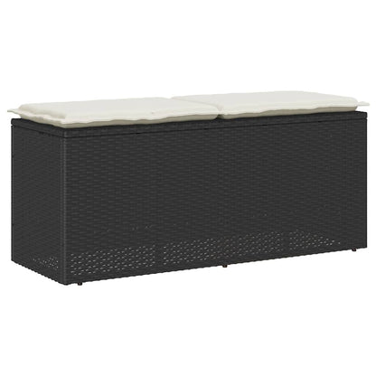 Dārza Sols Ar Spilvenu Melns 110X40X44 Cm Polirotangpalmas