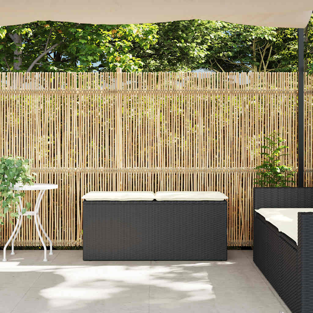 Dārza Sols Ar Spilvenu Melns 110X40X44 Cm Polirotangpalmas