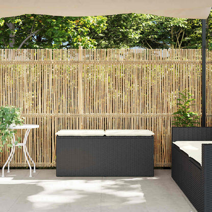 Dārza Sols Ar Spilvenu Melns 110X40X44 Cm Polirotangpalmas