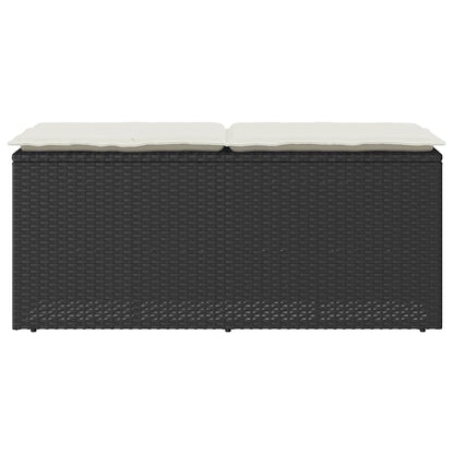 Dārza Sols Ar Spilvenu Melns 110X40X44 Cm Polirotangpalmas