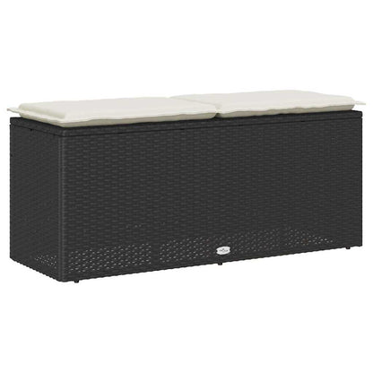 Dārza Sols Ar Spilvenu Melns 110X40X44 Cm Polirotangpalmas