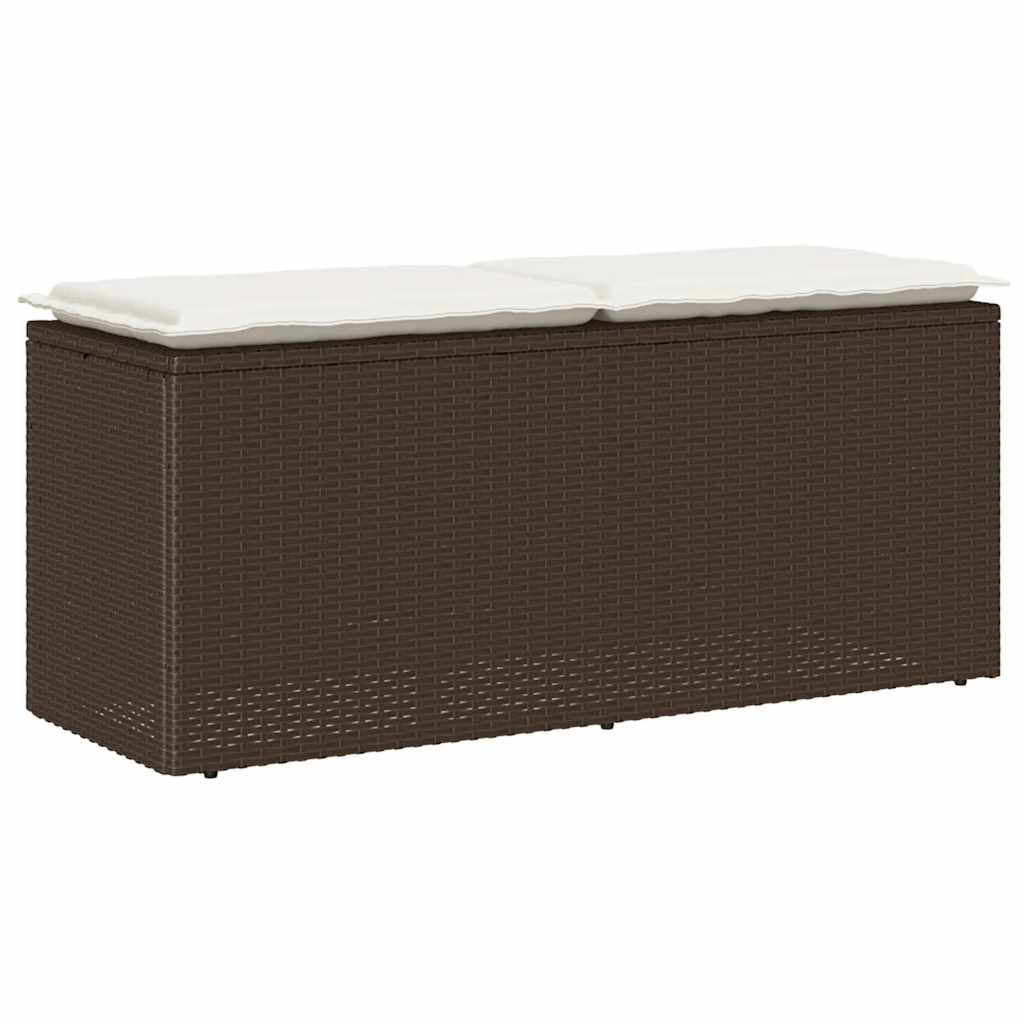 Dārza Sols Ar Spilvenu Melns 110X40X44 Cm Polirotangpalmas