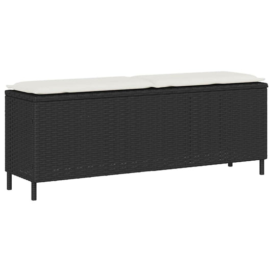 Dārza Sols Ar Spilvenu Melns 110X30X40,5 Cm Polirotangpalmas