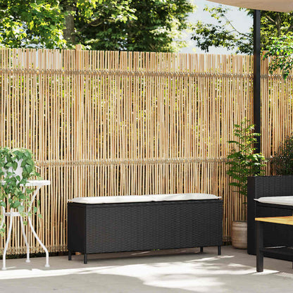 Dārza Sols Ar Spilvenu Melns 110X30X40,5 Cm Polirotangpalmas
