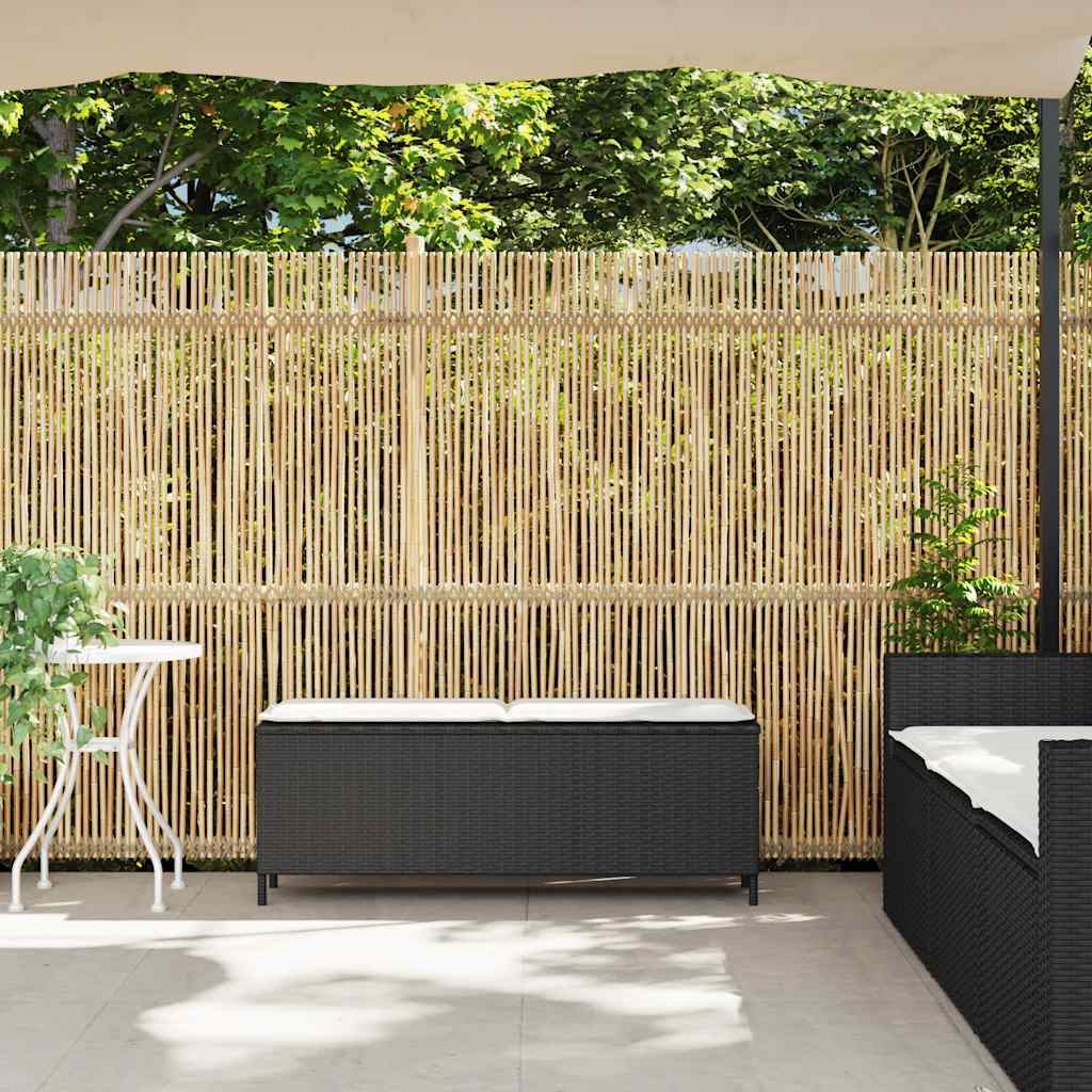 Dārza Sols Ar Spilvenu Melns 110X30X40,5 Cm Polirotangpalmas