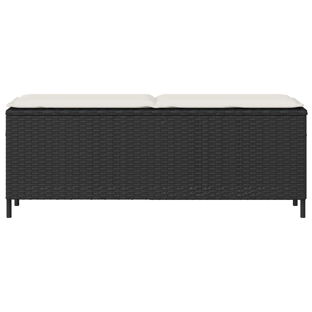 Dārza Sols Ar Spilvenu Melns 110X30X40,5 Cm Polirotangpalmas
