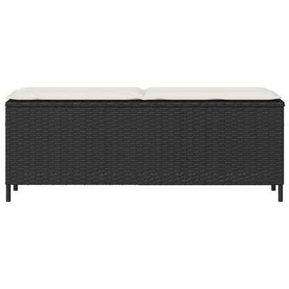 Dārza Sols Ar Spilvenu Melns 110X30X40,5 Cm Polirotangpalmas