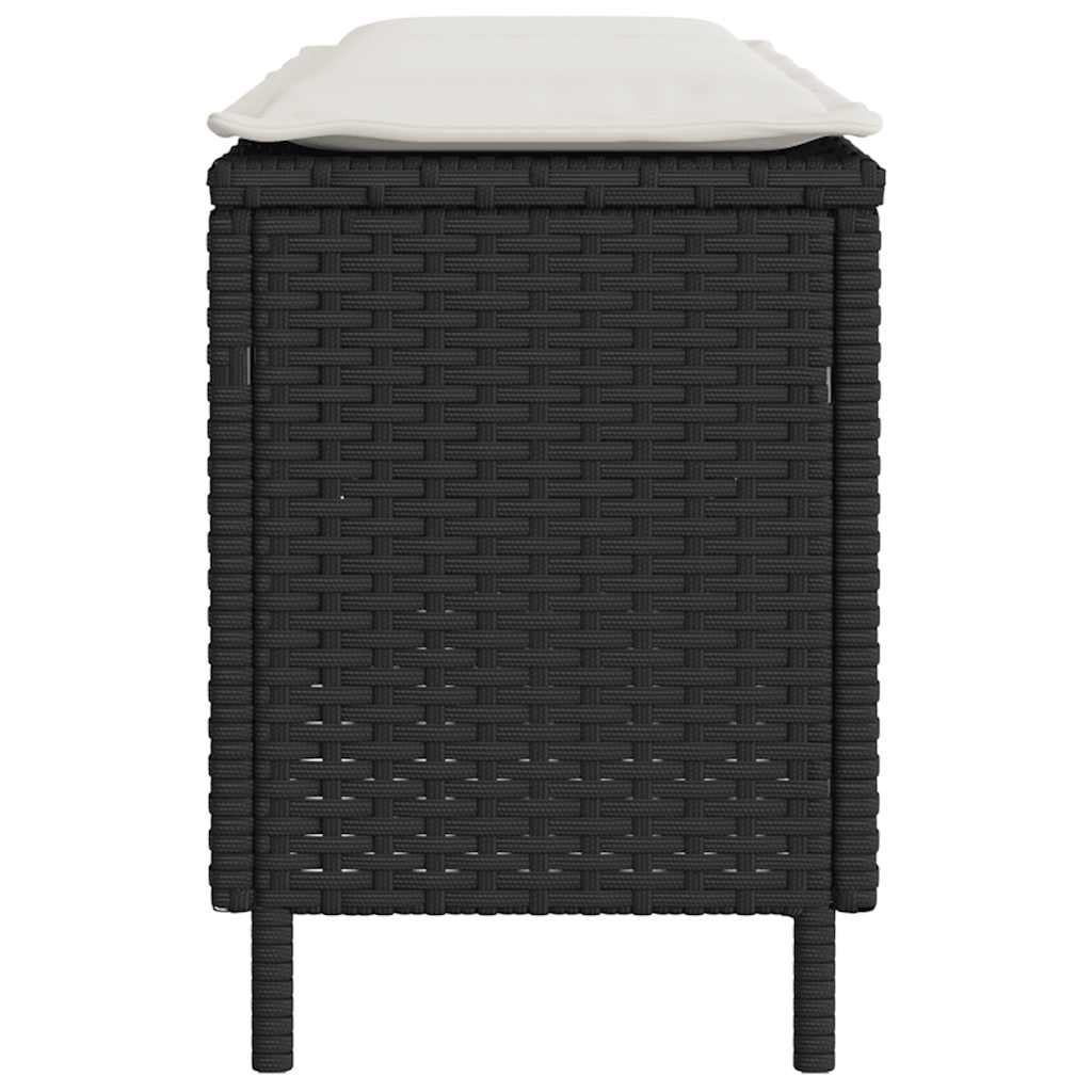Dārza Sols Ar Spilvenu Melns 110X30X40,5 Cm Polirotangpalmas